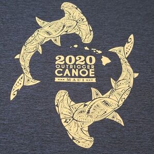 Patagonia Capilene Cool Daily Men XXL Blue Outrigger Canoe Maui Hammerhead Shirt